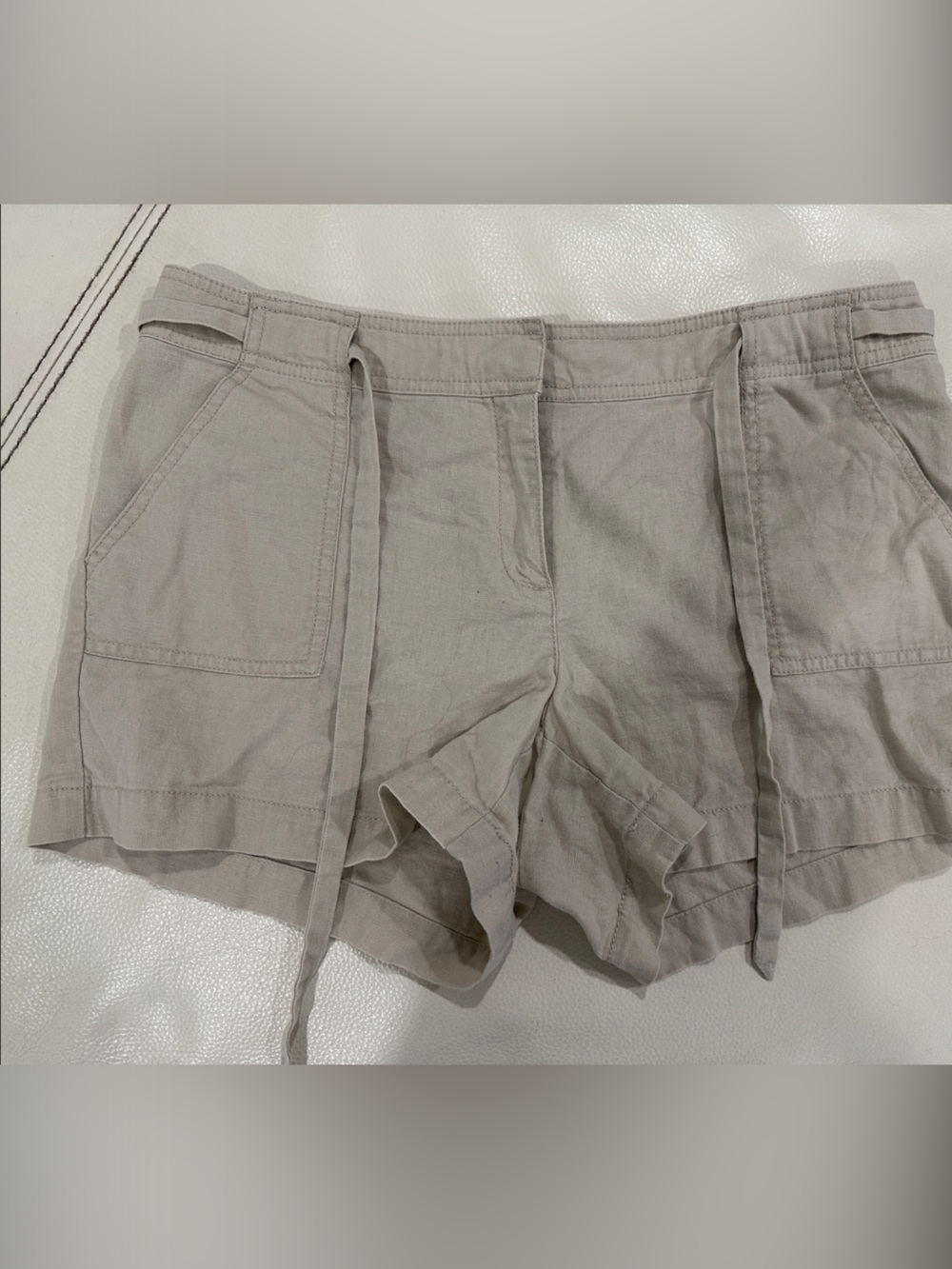 New York & Company Khaki Drawstring Utility Shorts SIZE 8